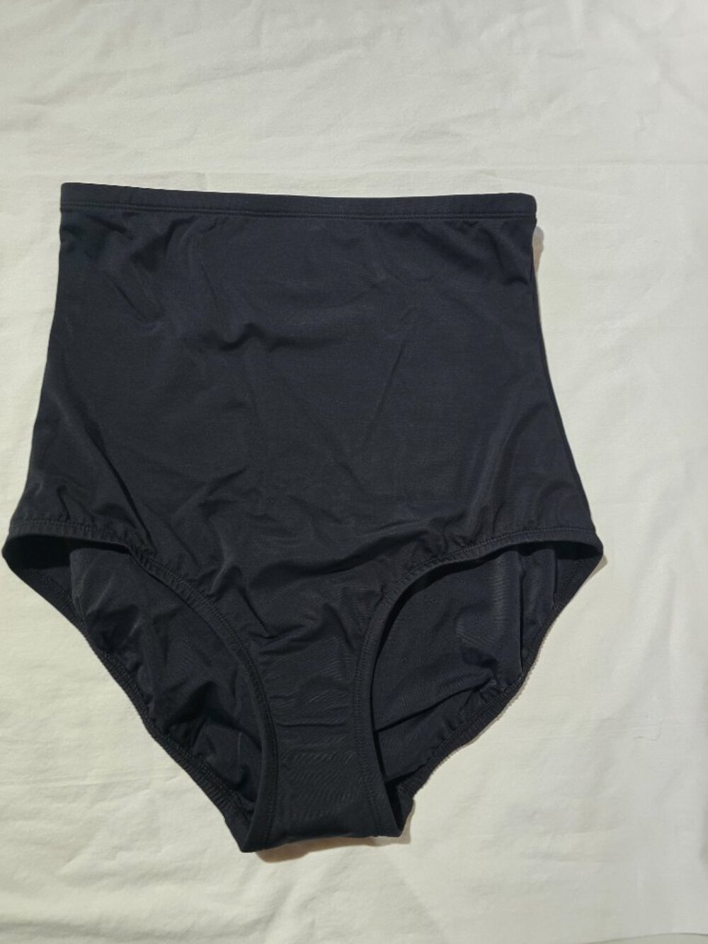 Lands' End Black High-Waisted Swim Bottoms Tummy Control Bikini Bottoms Size 10
